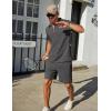 imageCOOFANDY Mens Track Suits 2 Piece Set Casual Quarter Zip Polo Shirt and Shorts Set Sweatsuit Summer OutfitsDark Grey
