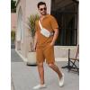 imageCOOFANDY Mens Track Suits 2 Piece Set Casual Quarter Zip Polo Shirt and Shorts Set Sweatsuit Summer OutfitsLight Brown