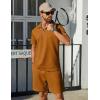 imageCOOFANDY Mens Track Suits 2 Piece Set Casual Quarter Zip Polo Shirt and Shorts Set Sweatsuit Summer OutfitsLight Brown