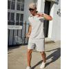 imageCOOFANDY Mens Track Suits 2 Piece Set Casual Quarter Zip Polo Shirt and Shorts Set Sweatsuit Summer OutfitsLight Grey