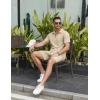 imageCOOFANDY Mens Track Suits 2 Piece Set Casual Quarter Zip Polo Shirt and Shorts Set Sweatsuit Summer OutfitsLight Khaki