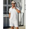 imageCOOFANDY Mens Track Suits 2 Piece Set Casual Quarter Zip Polo Shirt and Shorts Set Sweatsuit Summer OutfitsWhite