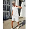 imageCOOFANDY Mens Track Suits 2 Piece Set Casual Quarter Zip Polo Shirt and Shorts Set Sweatsuit Summer OutfitsWhite