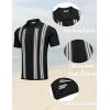 imageCOOFANDY Mens 2 Piece Outfits Knit Button Down Shirt Vintage Short Sleeve Polo Shirts Summer Casual Beach Shorts SetsBlack