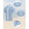 imageCOOFANDY Mens 2 Piece Outfits Knit Button Down Shirt Vintage Short Sleeve Polo Shirts Summer Casual Beach Shorts SetsBlue