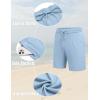 imageCOOFANDY Mens 2 Piece Outfits Knit Button Down Shirt Vintage Short Sleeve Polo Shirts Summer Casual Beach Shorts SetsBlue