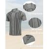 imageCOOFANDY Mens 2 Piece Outfits Knit Button Down Shirt Vintage Short Sleeve Polo Shirts Summer Casual Beach Shorts SetsGrey
