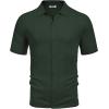 imageCOOFANDY Mens Knit Button Down Shirts Casual Textured Polo Shirt Short Sleeve Vintage Summer Beach TopsArmy Green