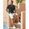 imageCOOFANDY Mens Knit Button Down Shirts Casual Textured Polo Shirt Short Sleeve Vintage Summer Beach TopsArmy Green