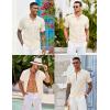 imageCOOFANDY Mens Knit Button Down Shirts Casual Textured Polo Shirt Short Sleeve Vintage Summer Beach TopsCream