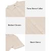 imageCOOFANDY Mens Knit Button Down Shirts Casual Textured Polo Shirt Short Sleeve Vintage Summer Beach TopsCream