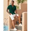 imageCOOFANDY Mens Knit Button Down Shirts Casual Textured Polo Shirt Short Sleeve Vintage Summer Beach TopsGreen