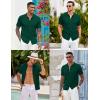 imageCOOFANDY Mens Knit Button Down Shirts Casual Textured Polo Shirt Short Sleeve Vintage Summer Beach TopsGreen