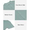 imageCOOFANDY Mens Knit Button Down Shirts Casual Textured Polo Shirt Short Sleeve Vintage Summer Beach TopsIce Green