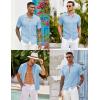 imageCOOFANDY Mens Knit Button Down Shirts Casual Textured Polo Shirt Short Sleeve Vintage Summer Beach TopsLight Blue