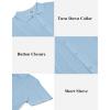 imageCOOFANDY Mens Knit Button Down Shirts Casual Textured Polo Shirt Short Sleeve Vintage Summer Beach TopsLight Blue