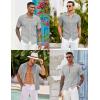 imageCOOFANDY Mens Knit Button Down Shirts Casual Textured Polo Shirt Short Sleeve Vintage Summer Beach TopsLight Grey
