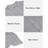 imageCOOFANDY Mens Knit Button Down Shirts Casual Textured Polo Shirt Short Sleeve Vintage Summer Beach TopsLight Grey