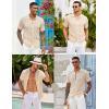 imageCOOFANDY Mens Knit Button Down Shirts Casual Textured Polo Shirt Short Sleeve Vintage Summer Beach TopsLight Khaki