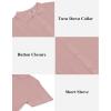 imageCOOFANDY Mens Knit Button Down Shirts Casual Textured Polo Shirt Short Sleeve Vintage Summer Beach TopsLight Pink