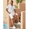 imageCOOFANDY Mens Knit Button Down Shirts Casual Textured Polo Shirt Short Sleeve Vintage Summer Beach TopsWhite