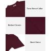 imageCOOFANDY Mens Knit Button Down Shirts Casual Textured Polo Shirt Short Sleeve Vintage Summer Beach TopsWine Red