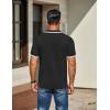 imageCOOFANDY Mens Knit Polo Shirts Casual Short Sleeve Button Down Golf Polo Shirts Vintage Collared T ShirtBlack