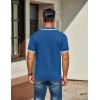 imageCOOFANDY Mens Knit Polo Shirts Casual Short Sleeve Button Down Golf Polo Shirts Vintage Collared T ShirtBlue