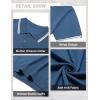 imageCOOFANDY Mens Knit Polo Shirts Casual Short Sleeve Button Down Golf Polo Shirts Vintage Collared T ShirtDark Blue