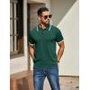 imageCOOFANDY Mens Knit Polo Shirts Casual Short Sleeve Button Down Golf Polo Shirts Vintage Collared T ShirtGreen