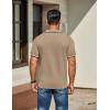 imageCOOFANDY Mens Knit Polo Shirts Casual Short Sleeve Button Down Golf Polo Shirts Vintage Collared T ShirtKhaki