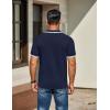 imageCOOFANDY Mens Knit Polo Shirts Casual Short Sleeve Button Down Golf Polo Shirts Vintage Collared T ShirtNavy Blue