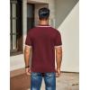 imageCOOFANDY Mens Knit Polo Shirts Casual Short Sleeve Button Down Golf Polo Shirts Vintage Collared T ShirtWine Red