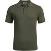 imageCOOFANDY Mens Knit Polo Shirts Short Sleeve Casual Button Down Shirts Vintage Collared Golf ShirtsArmy Green