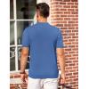 imageCOOFANDY Mens Knit Polo Shirts Short Sleeve Casual Button Down Shirts Vintage Collared Golf ShirtsBlue
