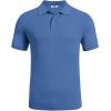 imageCOOFANDY Mens Knit Polo Shirts Short Sleeve Casual Button Down Shirts Vintage Collared Golf ShirtsBlue