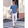 imageCOOFANDY Mens Knit Polo Shirts Short Sleeve Casual Button Down Shirts Vintage Collared Golf ShirtsBlue