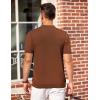 imageCOOFANDY Mens Knit Polo Shirts Short Sleeve Casual Button Down Shirts Vintage Collared Golf ShirtsBrown