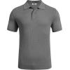 imageCOOFANDY Mens Knit Polo Shirts Short Sleeve Casual Button Down Shirts Vintage Collared Golf ShirtsDark Gray
