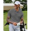 imageCOOFANDY Mens Knit Polo Shirts Short Sleeve Casual Button Down Shirts Vintage Collared Golf ShirtsDark Gray
