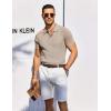 imageCOOFANDY Mens Knit Polo Shirts Short Sleeve Casual Button Down Shirts Vintage Collared Golf ShirtsKhaki