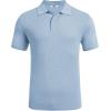 imageCOOFANDY Mens Knit Polo Shirts Short Sleeve Casual Button Down Shirts Vintage Collared Golf ShirtsLight Blue