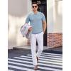 imageCOOFANDY Mens Knit Polo Shirts Short Sleeve Casual Button Down Shirts Vintage Collared Golf ShirtsLight Blue