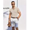 imageCOOFANDY Mens Knit Polo Shirts Short Sleeve Casual Button Down Shirts Vintage Collared Golf ShirtsLight Brown