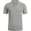 imageCOOFANDY Mens Knit Polo Shirts Short Sleeve Casual Button Down Shirts Vintage Collared Golf ShirtsLight Gray