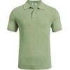 imageCOOFANDY Mens Knit Polo Shirts Short Sleeve Casual Button Down Shirts Vintage Collared Golf ShirtsLight Green