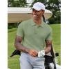 imageCOOFANDY Mens Knit Polo Shirts Short Sleeve Casual Button Down Shirts Vintage Collared Golf ShirtsLight Green