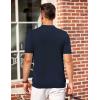 imageCOOFANDY Mens Knit Polo Shirts Short Sleeve Casual Button Down Shirts Vintage Collared Golf ShirtsNavy Blue