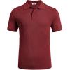 imageCOOFANDY Mens Knit Polo Shirts Short Sleeve Casual Button Down Shirts Vintage Collared Golf ShirtsWine Red