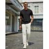 imageCOOFANDY Mens Knit Polo Shirts Short Sleeve Classic Fit Shirts Casual Goft Collared Textured T Shirt01black